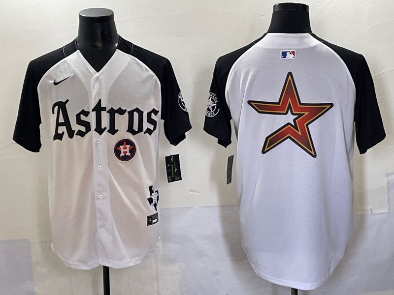 Men 2025 Houston Astros Blank White Black Five generations Joint Name Nike MLB Jersey style 15->houston astros->MLB Jersey